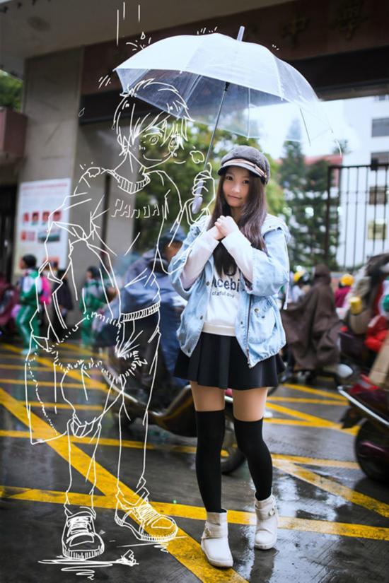女孩約會二次元男友創(chuàng)意照片
